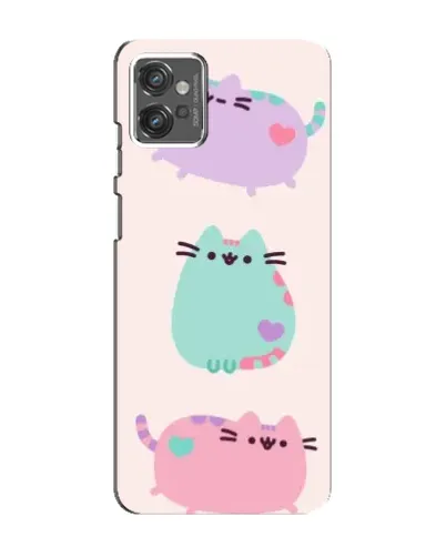 Чехол для Motorola MOTO G23 с картинкой «Pusheen трио»