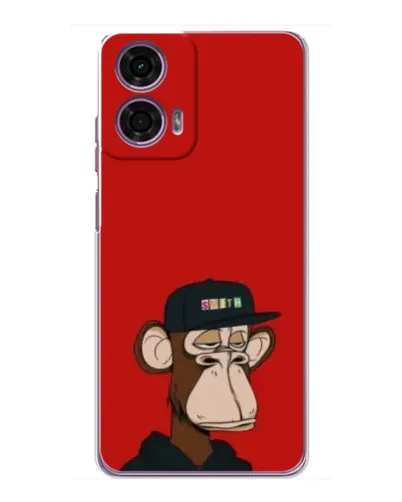 Чехол для Motorola MOTO G24 Power с картинкой «Bored Ape — красный фон»