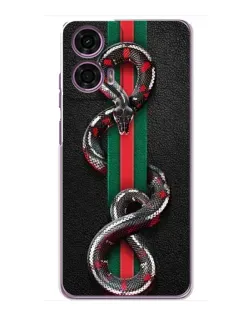 Чехол для Motorola MOTO G24 Power с картинкой «Gucci — змея на полосе»