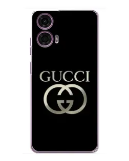 Чехол для Motorola MOTO G24 Power с картинкой «Gucci — золото на черном»