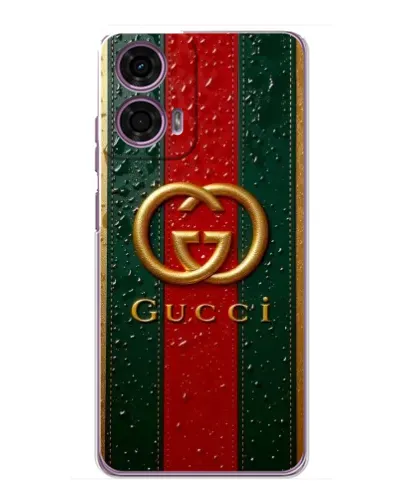 Чехол для Motorola MOTO G24 Power с картинкой «Gucci — фирменная полоса и золото» Чехол для Motorola MOTO G24 Power с картинкой «Gucci — фирменная полоса и золото»