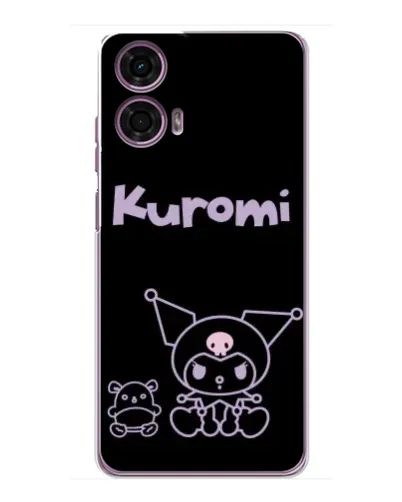 Чехол для Motorola MOTO G24 Power с картинкой «Kuromi — черный минимализм»