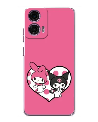Чехол для Motorola MOTO G24 Power с картинкой «Kuromi и My Melody»