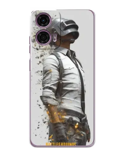Чехол для Motorola MOTO G24 Power с картинкой «PUBG — боец в пыли»