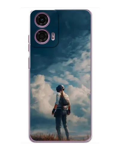 Чехол для Motorola MOTO G24 Power с картинкой «Герой PUBG на скале»