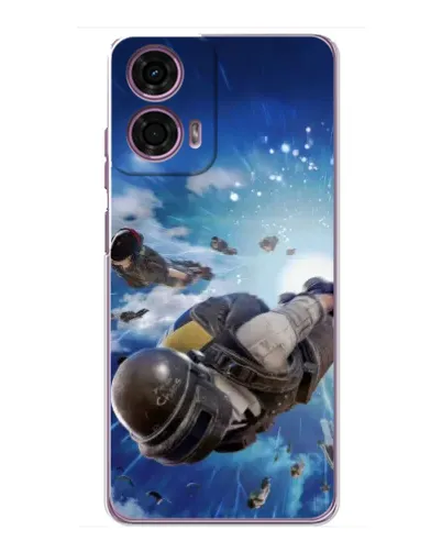 Чехол для Motorola MOTO G24 Power с картинкой «Десант PUBG — прыжок»