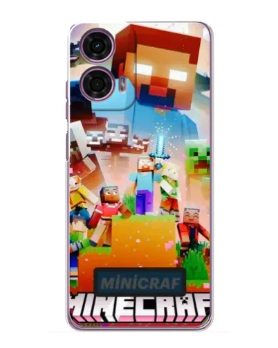 Чехол для Motorola MOTO G24 Power с картинкой «Minecraft герои игры»