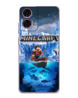 Чехол для Motorola MOTO G24 Power с картинкой «Minecraft ледяной мир» Чехол для Motorola MOTO G24 Power с картинкой «Minecraft ледяной мир»