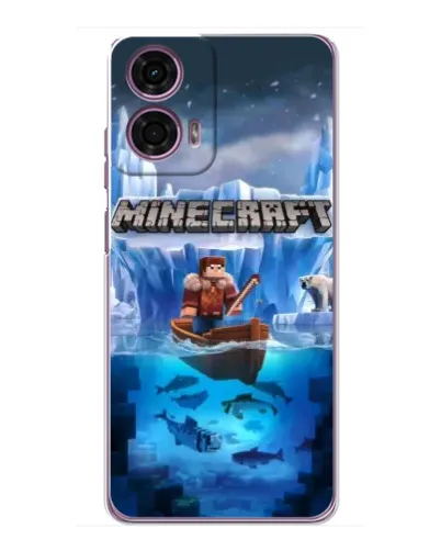 Чехол для Motorola MOTO G24 Power с картинкой «Minecraft ледяной мир»