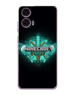 Чехол для Motorola MOTO G24 Power с картинкой «Minecraft Diamond лого» Чехол для Motorola MOTO G24 Power с картинкой «Minecraft Diamond лого»