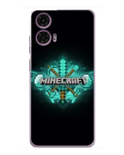Чехол для Motorola MOTO G24 Power с картинкой «Minecraft Diamond лого»