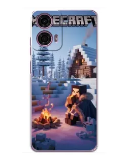 Чехол для Motorola MOTO G24 Power с картинкой «Зимний Minecraft» Чехол для Motorola MOTO G24 Power с картинкой «Зимний Minecraft»
