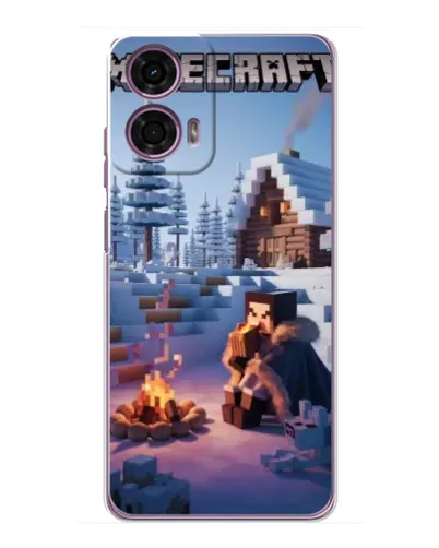 Чехол для Motorola MOTO G24 Power с картинкой «Зимний Minecraft»