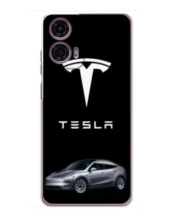 Чехол для Motorola MOTO G24 Power с картинкой «Tesla Model Y»