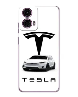 Чехол для Motorola MOTO G24 Power с картинкой «Tesla White Style»