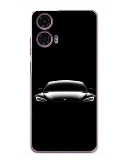 Чехол для Motorola MOTO G24 Power с картинкой «Фары Tesla Night»