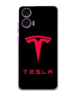 Чехол для Motorola MOTO G24 Power с картинкой «Tesla Red Logo»