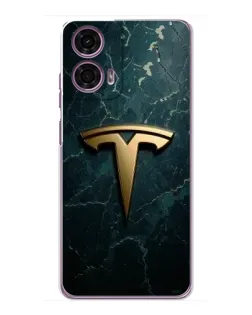 Чехол для Motorola MOTO G24 Power с картинкой «Мраморная Tesla Gold»