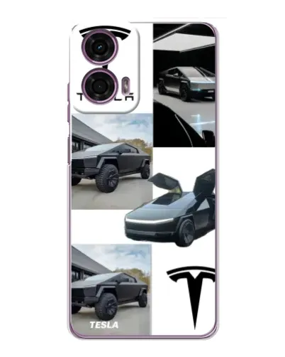 Чехол для Motorola MOTO G24 Power с картинкой «Коллаж Cybertruck Tesla» Чехол для Motorola MOTO G24 Power с картинкой «Коллаж Cybertruck Tesla»