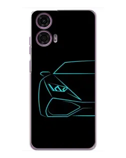 Чехол для Motorola MOTO G24 Power с картинкой «Голубой силуэт Lamborghini» Чехол для Motorola MOTO G24 Power с картинкой «Голубой силуэт Lamborghini»