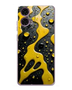Чехол для Motorola MOTO G24 Power с картинкой «Жидкое желтое золото»