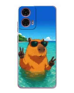 Чехол для Motorola MOTO G24 Power с картинкой «Морская капибара»