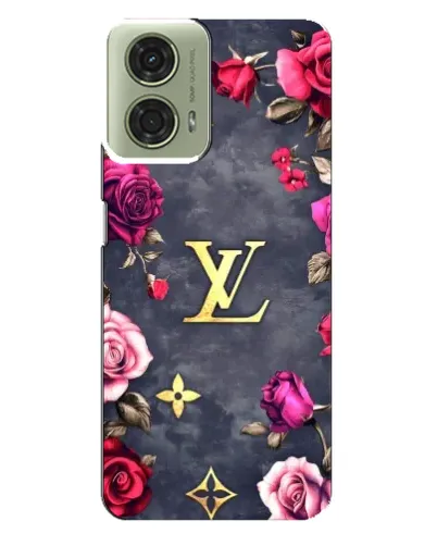 Чехол для Motorola MOTO G24 с картинкой «Цветочный Louis Vuitton»