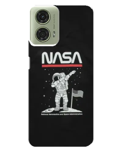 Чехол для Motorola MOTO G24 с картинкой «NASA — шагаем по Луне»