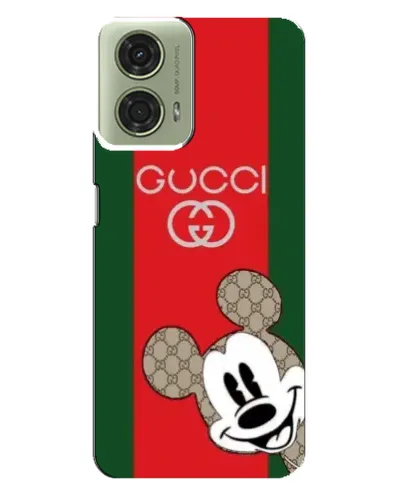 Чехол для Motorola MOTO G24 с картинкой «Gucci — полосы и Микки» Чехол для Motorola MOTO G24 с картинкой «Gucci — полосы и Микки»