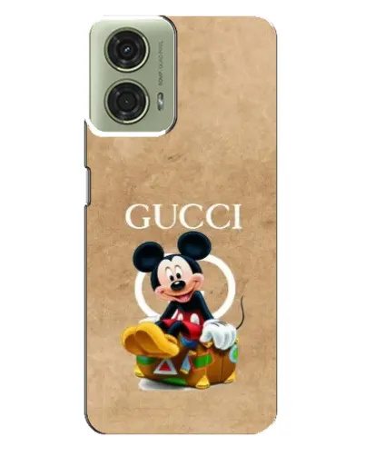 Чехол для Motorola MOTO G24 с картинкой «Микки Маус Gucci — крафт» Чехол для Motorola MOTO G24 с картинкой «Микки Маус Gucci — крафт»