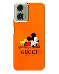 Чехол для Motorola MOTO G24 с картинкой «Микки Маус Gucci — оранж» Чехол для Motorola MOTO G24 с картинкой «Микки Маус Gucci — оранж»