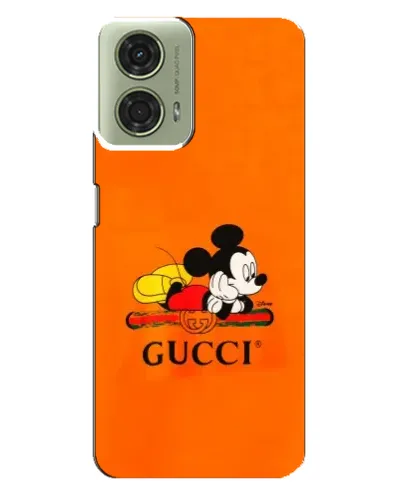Чехол для Motorola MOTO G24 с картинкой «Микки Маус Gucci — оранж» Чехол для Motorola MOTO G24 с картинкой «Микки Маус Gucci — оранж»