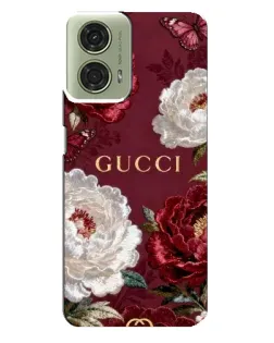 Чехол для Motorola MOTO G24 с картинкой «Gucci — бордовые розы» Чехол для Motorola MOTO G24 с картинкой «Gucci — бордовые розы»