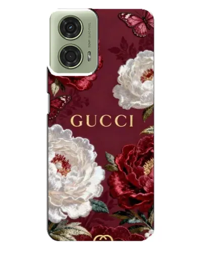 Чехол для Motorola MOTO G24 с картинкой «Gucci — бордовые розы» Чехол для Motorola MOTO G24 с картинкой «Gucci — бордовые розы»