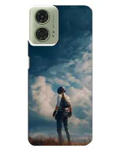 Чехол для Motorola MOTO G24 с картинкой «Герой PUBG на скале»