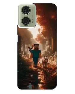 Чехол для Motorola MOTO G24 с картинкой «Стив в лесу» Чехол для Motorola MOTO G24 с картинкой «Стив в лесу»