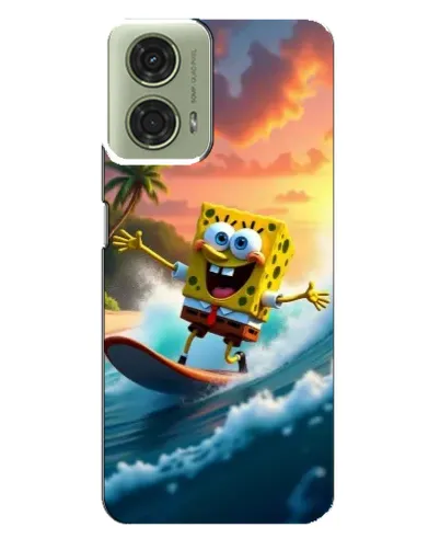 Чехол для Motorola MOTO G24 с картинкой «Губка Боб серфингист»