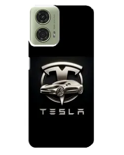Чехол для Motorola MOTO G24 с картинкой «Tesla — серебристое авто» Чехол для Motorola MOTO G24 с картинкой «Tesla — серебристое авто»