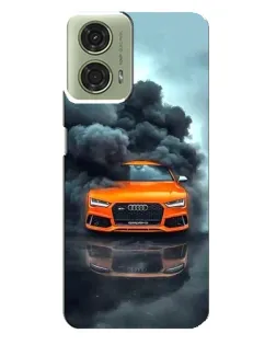 Чехол для Motorola MOTO G24 с картинкой «Audi в облаках дыма»
