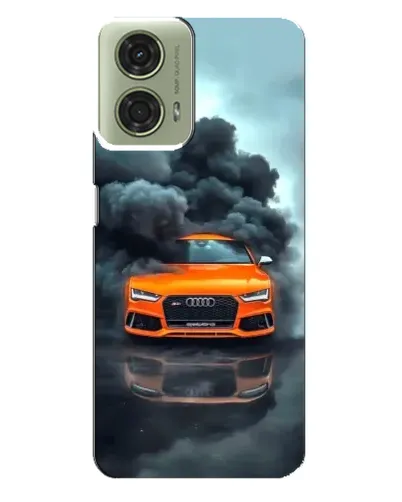 Чехол для Motorola MOTO G24 с картинкой «Audi в облаках дыма»