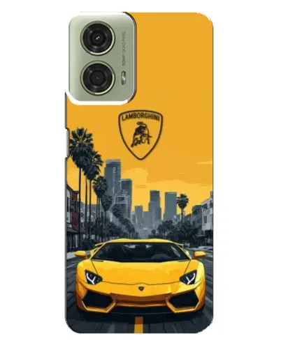 Чехол для Motorola MOTO G24 с картинкой «Желтый Lamborghini город» Чехол для Motorola MOTO G24 с картинкой «Желтый Lamborghini город»