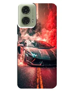 Чехол для Motorola MOTO G24 с картинкой «Lamborghini красный дым»