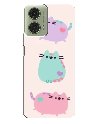 Чехол для Motorola MOTO G24 с картинкой «Pusheen трио»