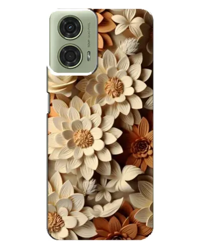 Чехол для Motorola MOTO G24 с картинкой «Бежевый флористический декор»