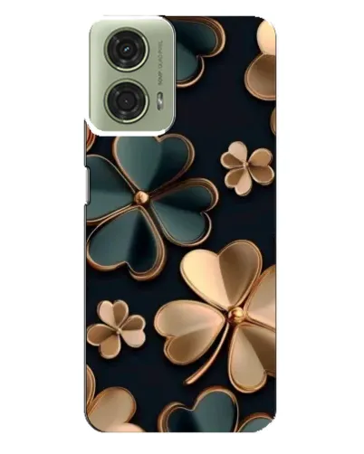 Чехол для Motorola MOTO G24 с картинкой «Клевер в золоте»