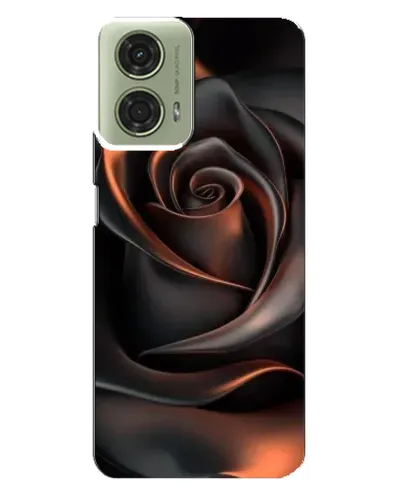 Чехол для Motorola MOTO G24 с картинкой «Шелковая черная роза»