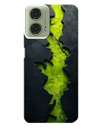 Чехол для Motorola MOTO G24 с картинкой «Салатовый разлом скалы»