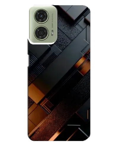 Чехол для Motorola MOTO G24 с картинкой «Черные геометрические блоки»