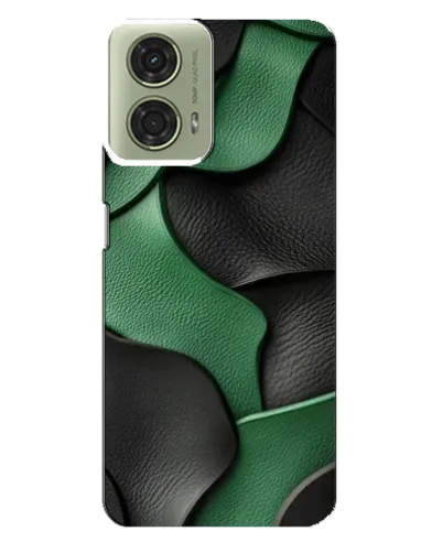 Чехол для Motorola MOTO G24 с картинкой «Зеленые кожаные волны»