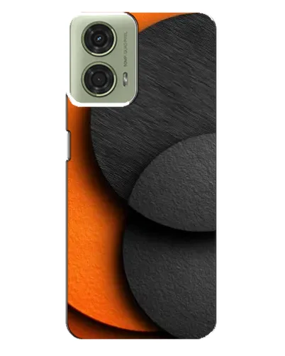 Чехол для Motorola MOTO G24 с картинкой «Геометрия оранжевых кругов»